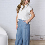 Kallia Cuffed Knit Top - Natural