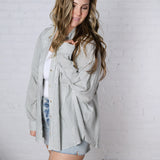 Bettina Oversized Striped Button-up Shirt - Dark Green