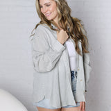 Bettina Oversized Striped Button-up Shirt - Dark Green