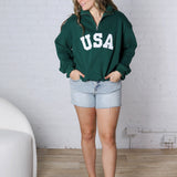 Bailey Quarter Zip USA Sweatshirt - Forest