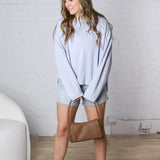 Nayla Cut Edge Detail Top - Lt Blue