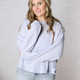 Nayla Cut Edge Detail Top - Lt Blue