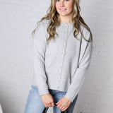 Tessa Button Down Cardigan - Lt Grey