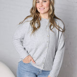 Tessa Button Down Cardigan - Lt Grey