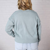 Siena Basic Relaxed Crop Sweater Top - Mint