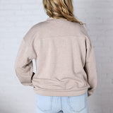 Sonja Scuba Mock Neck Pullover - Heather Taupe