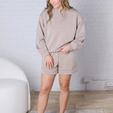 Faylen Modal Scuba Casual Shorts - Heather Taupe