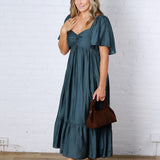 Winslet Willow Sweetheart Smocked Midi Dress