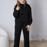 Sonja Modal Poly Scuba Straight Pants - Black