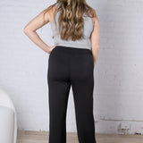 Sonja Modal Poly Scuba Straight Pants - Black