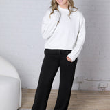 Sonja Modal Poly Scuba Straight Pants - Black