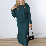 Cielle Boatneck Dolman Sleeve Sweater - Deep Green