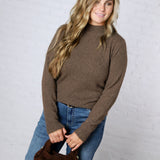 Maven Mock Neck Sweater - Brown
