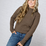 Maven Mock Neck Sweater - Brown