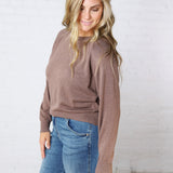 Verena Raglan Loose Fit Sweater - Brown