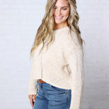 Fable Textured Button Knit Cardigan - Oat