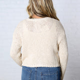 Fable Textured Button Knit Cardigan - Oat