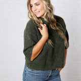 Brielle Sweater Sleeve Top - Olive