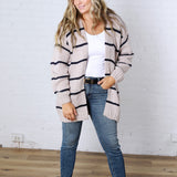Isolde Oversized Stripe Knit Cardigan