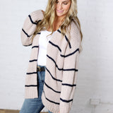 Isolde Oversized Stripe Knit Cardigan