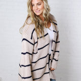 Isolde Oversized Stripe Knit Cardigan