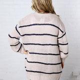 Isolde Oversized Stripe Knit Cardigan