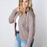 Petra Zip Front Knit Cardigan Sweater - Mauve