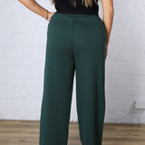 Kassidy Wide Leg Fleece Pants - Pine Grove