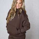 Kassidy Pullover Fleece Hoodie - Coffee Bean