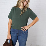 Auden Essential Soft Sweater Top with Raglan Sleeves - Emerald Green