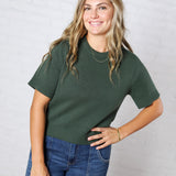 Auden Essential Soft Sweater Top with Raglan Sleeves - Emerald Green