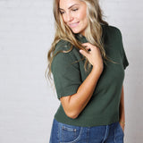 Auden Essential Soft Sweater Top with Raglan Sleeves - Emerald Green