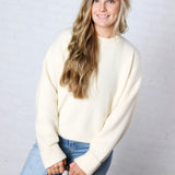 Pina Crewneck Soft Knit Sweater - Yellow White