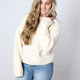 Pina Crewneck Soft Knit Sweater - Yellow White