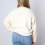 Pina Crewneck Soft Knit Sweater - Yellow White