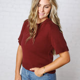 Auden Essential Soft Sweater Top with Raglan Sleeves - Sangria