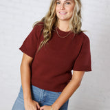 Auden Essential Soft Sweater Top with Raglan Sleeves - Sangria