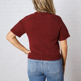 Auden Essential Soft Sweater Top with Raglan Sleeves - Sangria