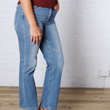 Adele Tummy Control Mid Rise Ankle Straight Jeans - Medium Wash