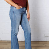 Adele Tummy Control Mid Rise Ankle Straight Jeans - Medium Wash