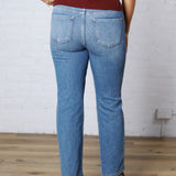 Adele Tummy Control Mid Rise Ankle Straight Jeans - Medium Wash