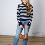 Katia Coastal Stripe Crew Neck Sweater Top