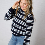 Katia Coastal Stripe Crew Neck Sweater Top