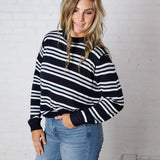 Katia Coastal Stripe Crew Neck Sweater Top