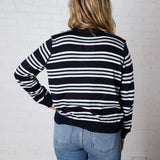 Katia Coastal Stripe Crew Neck Sweater Top