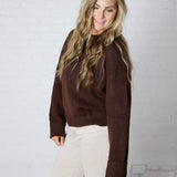 Pina Crewneck Soft Knit Sweater - Walnut