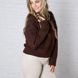 Pina Crewneck Soft Knit Sweater - Walnut