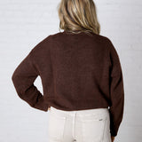 Pina Crewneck Soft Knit Sweater - Walnut