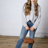 Noella Lighweight Striped Sweater - Grey