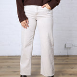 Vada Tummy Control Mid Rise Ankle Straight Denim - Almond